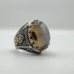 Yemeni Agate Ring Metal Type - 925 Sterling Silver 17.77g
