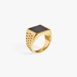 Fused Woven Gemstone Square Signet Ring