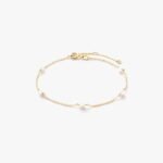 Gold Pearl Station Bracelet